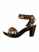Thumbnail for your product : Pedro Garcia Ponyhair Animal Print Sandals Brown