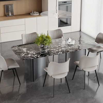 STAR BANNER Italian Style Simple Modern Rectangular Dining Tab ...