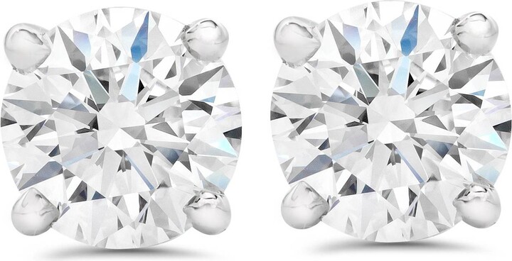 Pompeii3 2 1/2Ct T. W. Lab Grown Diamond Screw Back 14k White Gold Studs