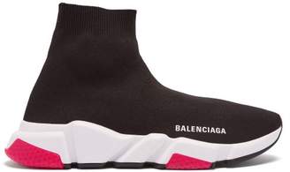 Balenciaga Speed High Top Sock Trainers - Womens - Black Pink
