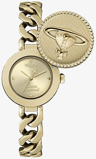 Vivienne Westwood Watches Gold Orb Button Stainless-Steel Watch