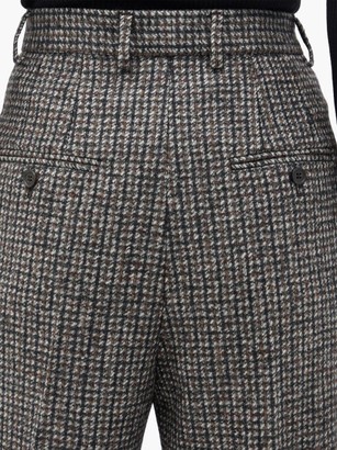 Dolce & Gabbana Houndstooth-check Wool-blend Tweed Trousers - Grey Multi