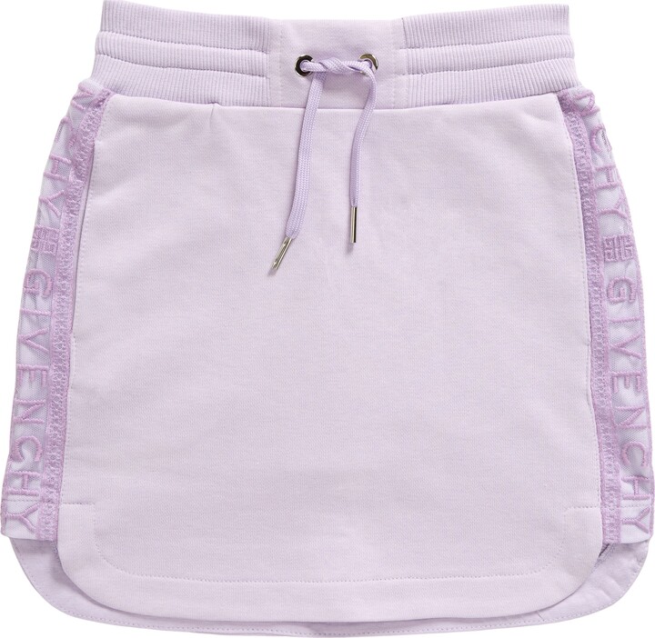 Givenchy Kids Kids' Logo Embroidered Lace Inset Fleece Skirt