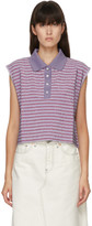 Thumbnail for your product : MM6 MAISON MARGIELA Purple Striped Polo Tank Top