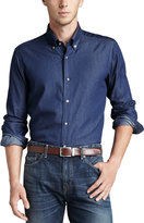 Thumbnail for your product : Neiman Marcus Long-Sleeve Sport Shirt, Indigo