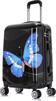 Thumbnail for your product : InUSA Black Butterfly Prints Lightweight Hardside Spinner