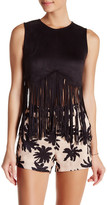 Thumbnail for your product : Freeway Faux Suede Fringe Crop Blouse