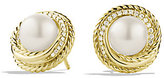 Thumbnail for your product : David Yurman Pearl Crossover Earrings with Diamonds in Gold