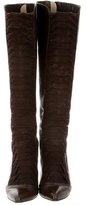 Thumbnail for your product : Oscar de la Renta Suede-Accented Mid-Calf Boots