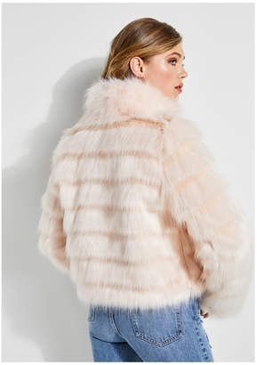 GUESS Asako Tiered Faux-Fur Jacket