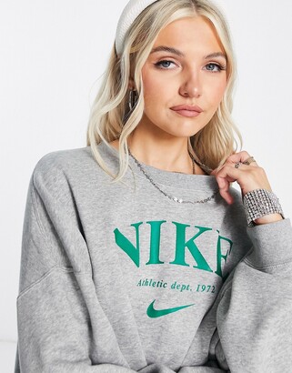 Nike Essential retro fleece crew sweatshirt in dark grey heather -  ShopStyle Jumpers & Hoodies