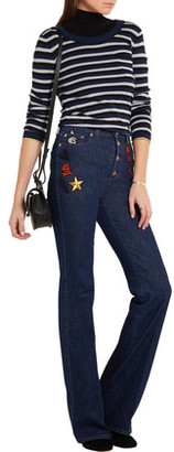 Sonia Rykiel Embroidered High-Rise Flared Jeans