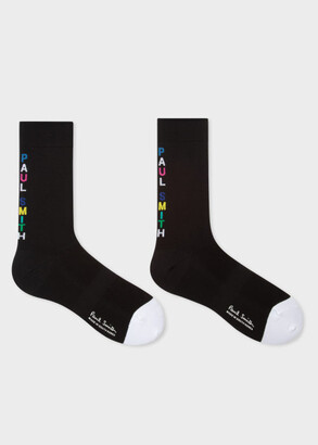 Paul Smith Black Cycling Socks With Heel Logo