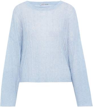Autumn Cashmere Melange Cable-knit Cashmere And Silk-blend Sweater
