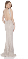 Thumbnail for your product : Terani Couture Long Mermaid Dress with Sequined Stripes 1612GL0501