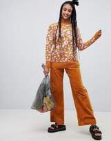 Thumbnail for your product : Monki oversized leopard print crew neck jumper in purple and orange