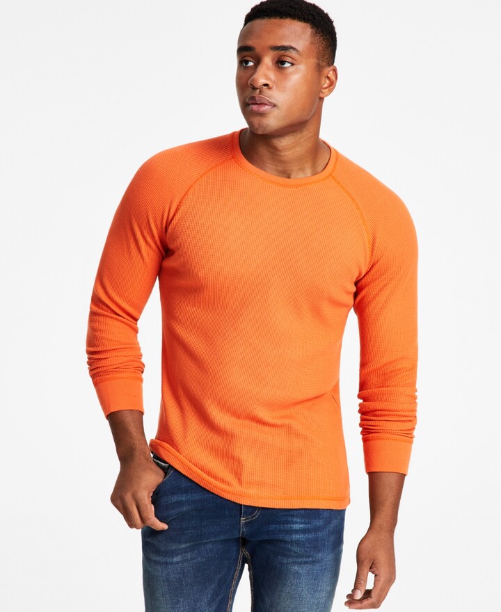 Sun + Stone Men's Thermal Waffle-Knit Long Sleeve Shirt, Created for Macy's  - ShopStyle