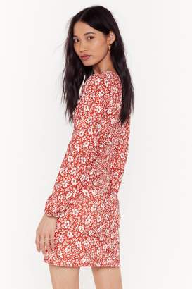 Nasty Gal Womens Let Your Gard-en Down Floral Mini Dress - Red - 10