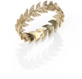 Thumbnail for your product : Mizuki Diamond & 14K Yellow Gold Feather Eternity Band Ring