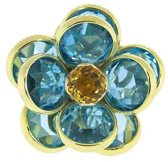 GUITA M 18kt Yellow Gold Floral Stud Earrings