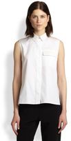 Thumbnail for your product : Rag and Bone 3856 Woodward Leather-Trimmed Cotton Shirt