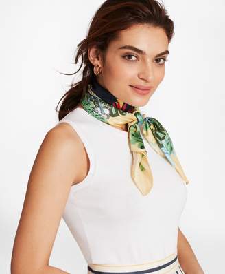 Brooks Brothers Tropical-Print Silk Square Scarf