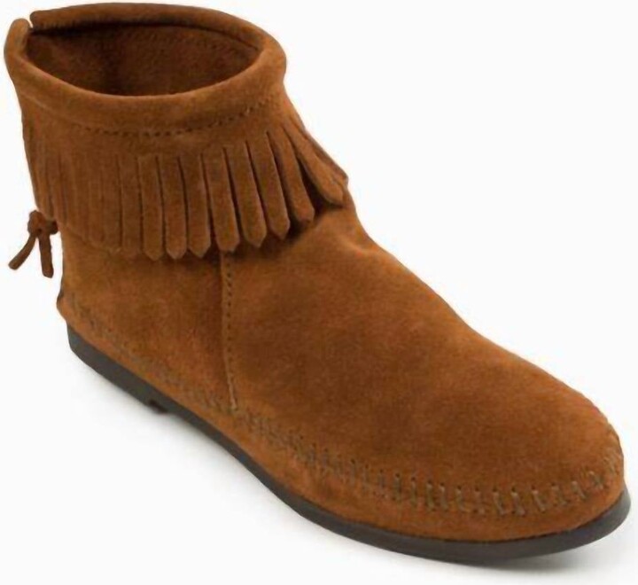 Minnetonka Women's Back Zip Hardsole Boots In Brown
