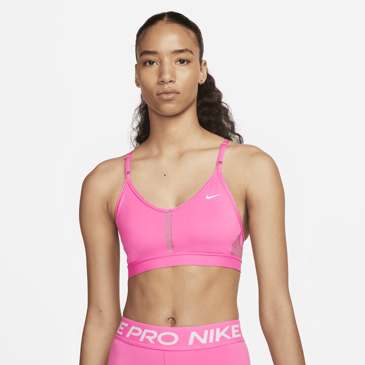 Nike Womens Indy Light Support V-Neck Bra - Pink