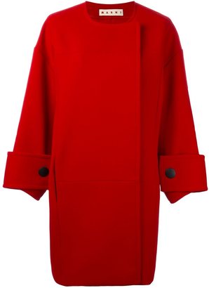 Marni oversized coat - women - Silk/Virgin Wool - 38