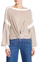 Thumbnail for your product : Mustard Seed Striped Front Twist Sweater
