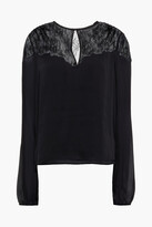 Thumbnail for your product : CAMI NYC Fern corded lace-paneled silk-satin top