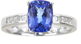 JCPenney FINE JEWELRY LIMITED QUANTITIES Cushion-Cut Genuine Tanzanite and 1/5 CT. T.W. Diamond Ring