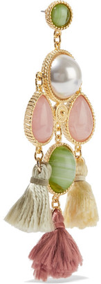 Ben-Amun Gold-Plated, Faux Pearl, Stone And Tassel Earrings