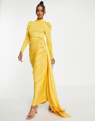 Drape Long Sleeve Maxi Dress | ShopStyle