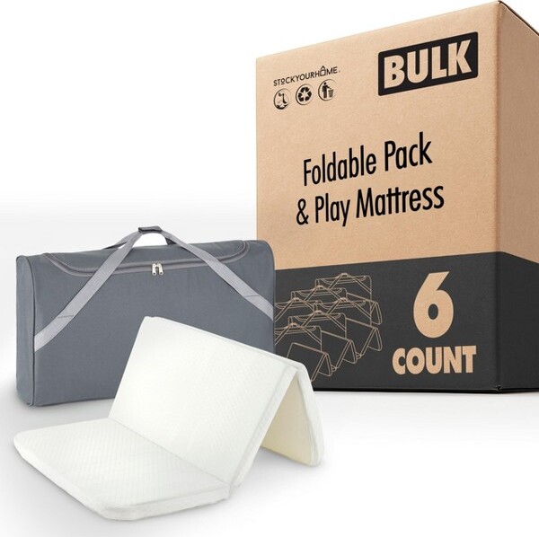 Stock Your Home FoldableTravelPacknPlayMattressPadwithBag(6Pack)