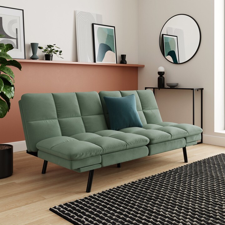 Dunelm Luis Velvet Clic Clac Sofa Bed Green ShopStyle