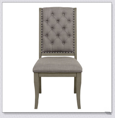 Wildon Home Traditional Classic Style Side Chairs Set of 2 with Fabric Upholstery, Button-Tufted Design, and Nailhead Trim in Gray Cashmere Finish