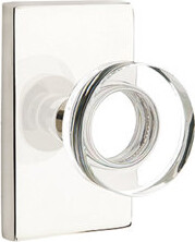 Emtek Dummy Knobset w/ Modern Rectangular Rosette and Modern Disc Glass Knob