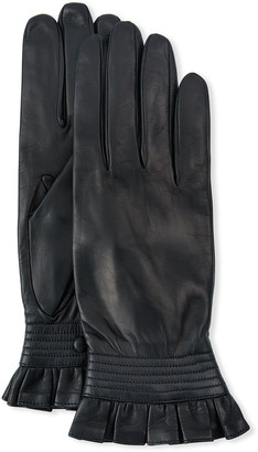 Portolano Ruffled Napa Leather Gloves