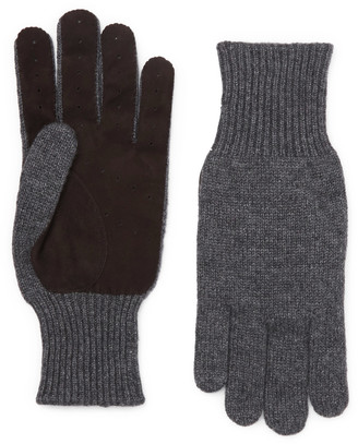 Brunello Cucinelli Suede-Panelled Cashmere Gloves