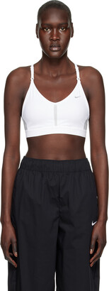 Nike Training Dri-FIT Indy v-neck light-support padded sports bra in white