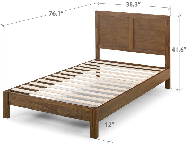Zinus Priage By 12 Inch Wood Platform, Priage By Zinus Deluxe Antique Espresso Wood Platform Bed With Headboard