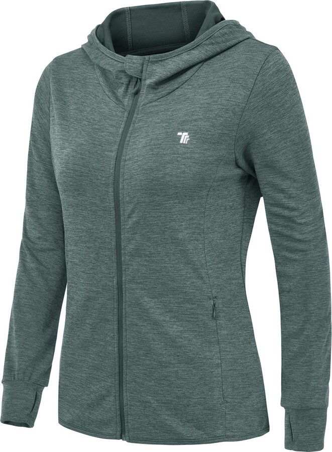 donhobo Women's Running Jackets with Thumb Hole ShopStyle Tops