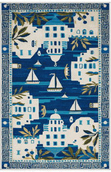 Longshore Tides Washable Greek island motifs Nautical Area Rug