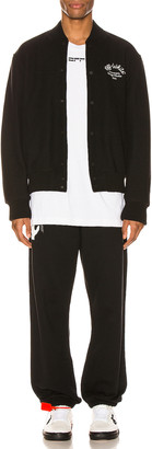 Off-White Arrow Varsity Jacket in Black & White | FWRD