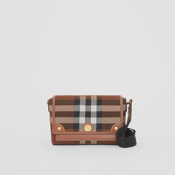 Burberry Knitted Check and Leather Note Crossbody Bag ShopStyle
