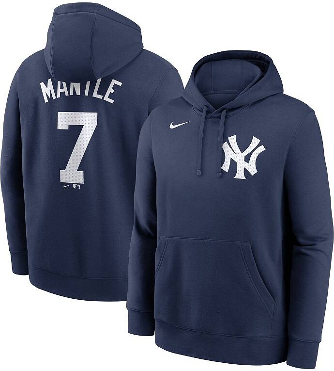 Men's Nike Mickey Mantle Navy New York Yankees Retired Player Name & Number Club Pullover Hoodie