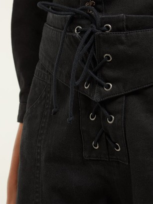 Saint Laurent Lace-up Cotton-blend Shorts - Black