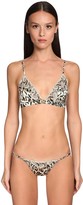 Thumbnail for your product : Ermanno Scervino Leopard Print Satin & Lace Triangle Bra