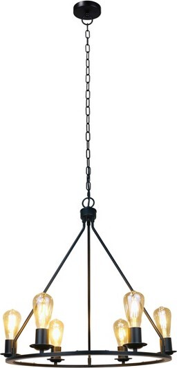 Chloe Lighting ChloeLightingIroncladIndustrial-StyleMattBlackFinish6LightLargePendant22\